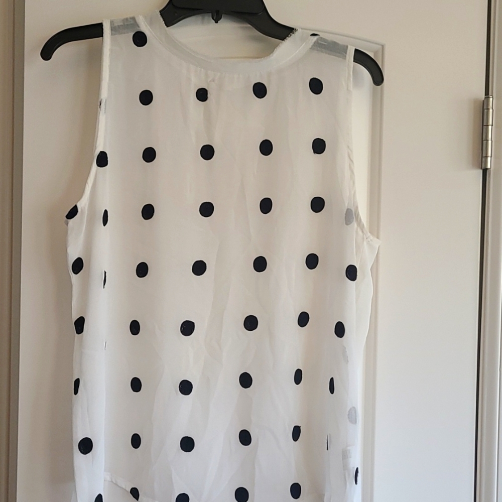 See though white and black Polka dot shirt
